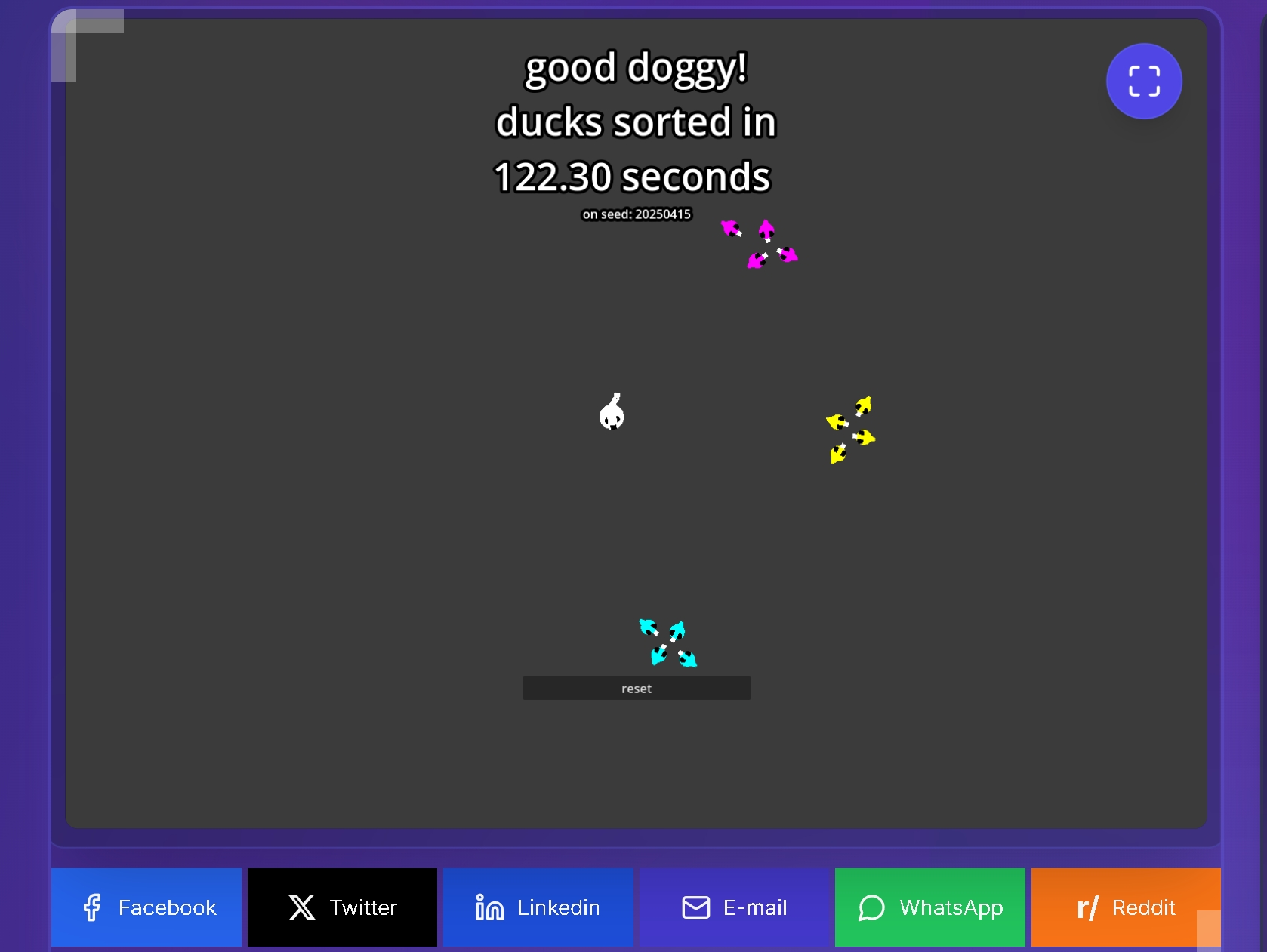 Duck Sorter Success Screenshot